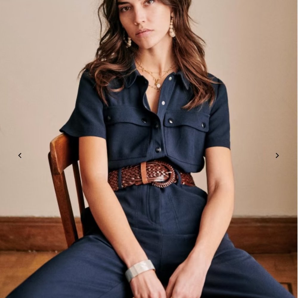 Sezane Manhattan Jumpsuit in Navy